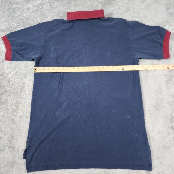 VINTAGE Harley-Davidson Polo Shirt Mens Large Blue Red Biker Made in USA 90s - Picture 10 of 14